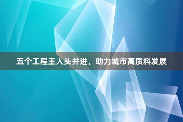 五个工程王人头并进，助力城市高质料发展