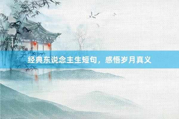 经典东说念主生短句，感悟岁月真义